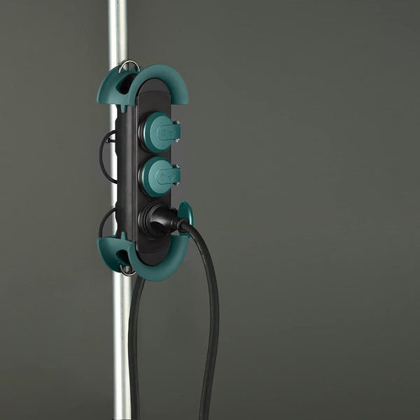 Bloc Multiprises Étanche Professionnel avec Enrouleur, 3 Prises avec Capuchon 16A Françaises, Câble en Caoutchouc H07RN-F 3G1.5 mm², Longueur 3m, IP44