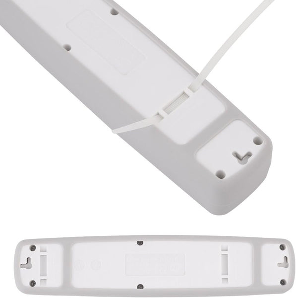 Bloc Multiprise 3 prises et 2 USB, Couverture en silicone protection contre impacts, Câble 2M, Fiche plat, Couleurs Blanc et Gris, Blanc et Vert, Noir et Gris