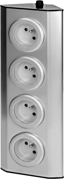 Bloc Multiprise de Cuisine à câbler en acier inoxydable, 4 Prises Françaises 16A 2P+T