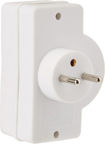 Adapteur Fiche Multiprise Triplite avec Interrupteur, 3 Prise (1x16A, 2x6A), Blanc