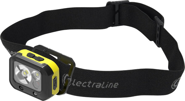 Lampe frontale LED 3W, détecteur de mouvement, 220 lm, 600 mAh, rechargeable, 4 modes