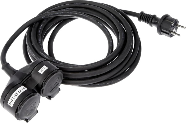 Rallonge Professionnel Biplite, multiprise 2 prises avec capuchon, 5m câble H07RN-F 3G1.5mm²