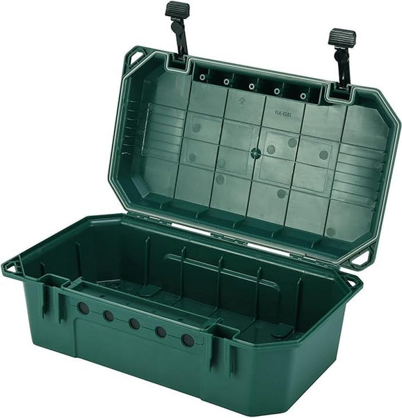 Boîte de protection étanche IP54 Large Vide/ Vide X-Large, Organisateur de câbles 5 sorties pour câble (de 7,5 mm à 12,4 mm), Possibilité de fixation au mur, Dimension 320 x 180 x 126 mm/ Dimension 390x228x138, Vert