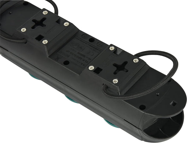 Bloc Multiprises Étanche Professionnel avec Enrouleur, 3 Prises avec Capuchon 16A Françaises, Câble en Caoutchouc H07RN-F 3G1.5 mm², Longueur 1.5m, IP44