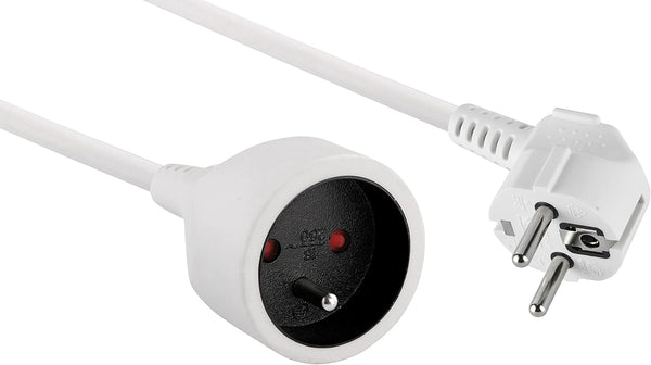 Rallonge Prolongateur électrique 3m/5m/10m 16A - section 3G1,5 mm², Blanc