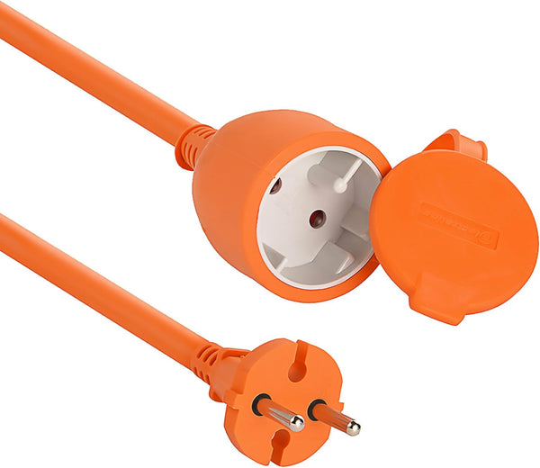 Rallonge Prolongateur Jardin 30M/40M/50M avec clapet - Section 2x1,5 mm² Orange