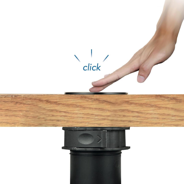 Bloc Multiprise Escamotable Pop-up 2 Prises Françaises, Diamètre Standard 60mm, Prise encastrable pour Cuisine, Bureau, Corps en acier inoxydable, Noir