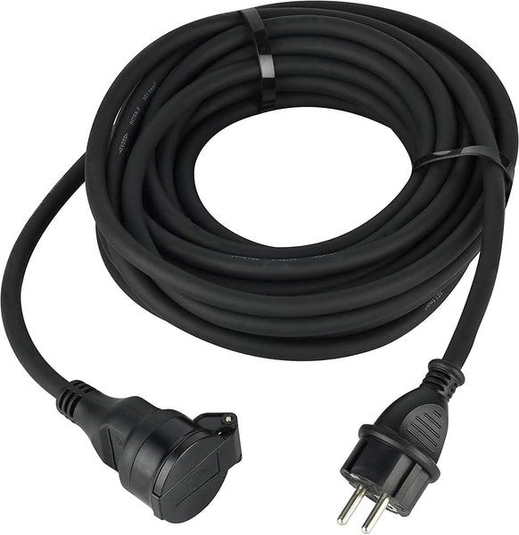 Rallonge Prolongateur électrique IP44 avec clapet étanche 5M/10M/25M/40M Noir - Câble H07RN-F - Section 3G1.5 mm²