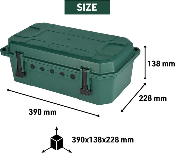 Boîte de protection étanche pour extérieure résistant aux intempéries IP54 avec Bloc Multiprise inclus 4 prises IP44 avec capuchons, Câble de 5m H05RR-F 3G1.5,Vert, X-Large