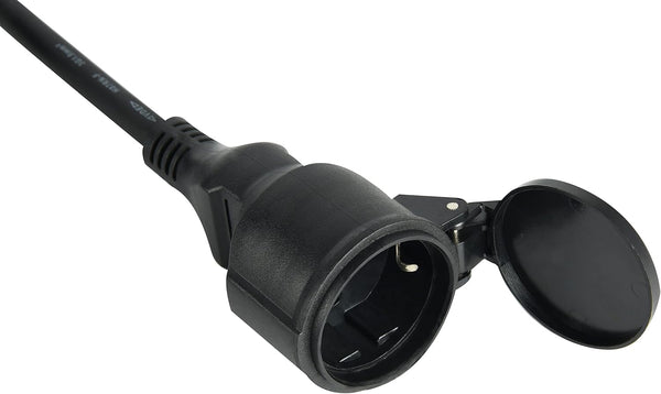 Câble d'alimentation pour caravane, Splitter à 3 voies avec 2 prises Schuko + 1 prise CEE, Fiche CEE pour usage extérieur IP44, câble en caoutchouc H07RN-F 3G1.5 mm, longueur 1.5 M