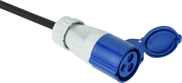 Câble d'alimentation pour caravane, Splitter à 3 voies avec 2 prises Schuko + 1 prise CEE, Fiche CEE pour usage extérieur IP44, câble en caoutchouc H07RN-F 3G1.5 mm, longueur 1.5 M