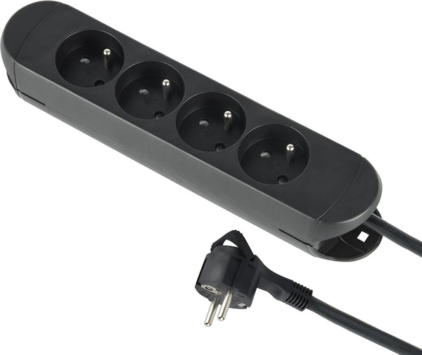 Bloc Multiprises 4 Prises Françaises avec Enrouleur Prises 16A, Câble 3m, H05VV-F 3G1.5 mm², Fiche plate