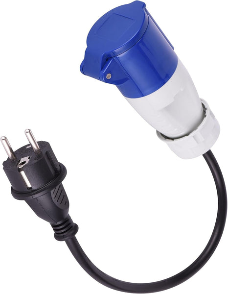 Adaptateur pour caravane, Longueur 30cm, Section 3G1,5,  IP20,  Bleu