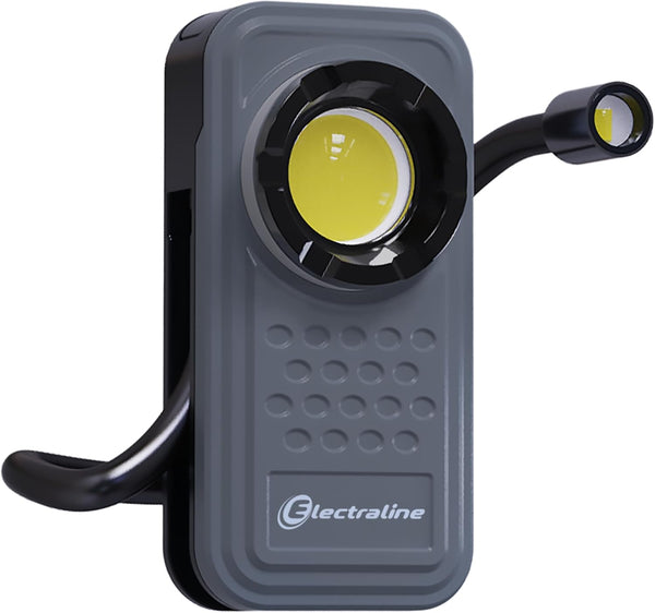 Lampe d'inspection LED 60 W, bras flexible 600 lm, Rechargeable par câble USB-C (inclus), IP65