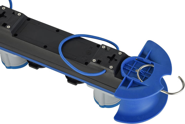 Bloc Multiprise Outdoor avec Fiche CEE, 2 Prises Schuko + 2 CEE IP44, Accrochable avec 2 crochets + serre-câbles élastiques, Câble H07RN-F 3G2.5 Longueur 5M adapté camping, caravane