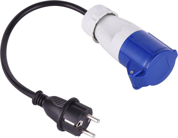 Adaptateur pour caravane, Longueur 30cm, Section 3G1,5,  IP20,  Bleu