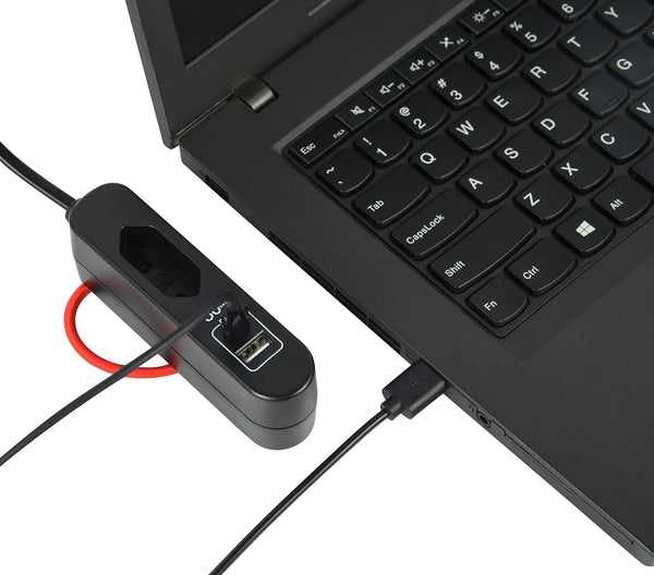 Chargeur Portable 30W, Power Delivery (PD) avec 2 USB (1 Type A + 1 Type C Protocole PPS : Max. 30W) pour charger tous les appareils, Câble d'extension 1.5M, Prise Européenne
