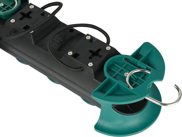 Bloc Multiprises Étanche Professionnel avec Enrouleur, 3 Prises avec Capuchon 16A Françaises, Câble en Caoutchouc H07RN-F 3G1.5 mm², Longueur 3m, IP44