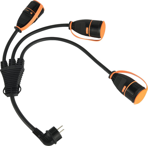 Splitter 3 Prises avec Electralock équipée d'un mécanisme de verrouillage qui empêche les déconnexions en acier de la fiche, IP44, Câble H07RN-F Entrée 3G2.5 - Sortie 3G1.5mm