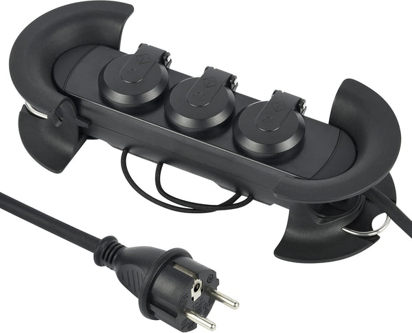 Bloc Multiprises Étanche Professionnel Outdoor avec Rallonge électrique 10m, 3 Prises 16A, Câble 10m H05RR-F 3G1.5, IP44 IK09 ultra-robustes, idéal pour chantiers, garages et jardins