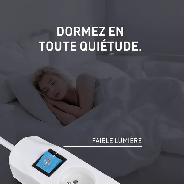 Bloc Multiprises 5 Prises + Interrupteur Longueur 1,5m Section 3G1 mm² Blanc