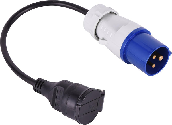 Adaptateur pour caravane, Longueur 15cm, Section 3G2,5,  IP20, Bleu