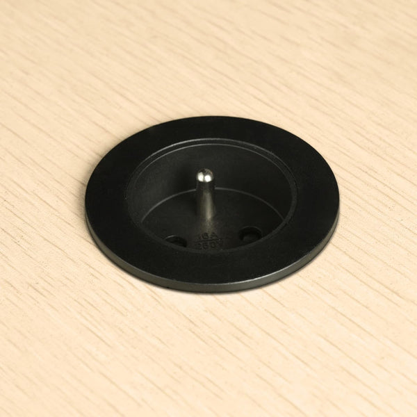 Bloc Multiprise Encastrable Compacte avec 1 Prise 16A pour Bureau / Table, 54 mm de diamètre ou 60mm standard avec adaptateur (inclus), Facile a Installer, Prolongateur de 2M