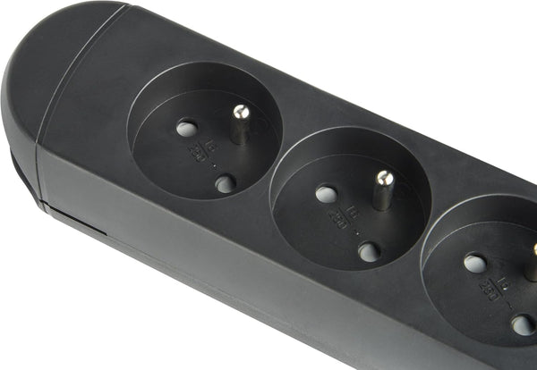 Bloc Multiprises 4 Prises Françaises avec Enrouleur Prises 16A, Câble 3m, H05VV-F 3G1.5 mm², Fiche plate