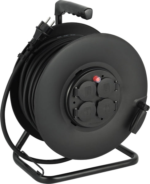 Rallonge Prolongateur électrique IP44 Profesionnelle avec Enrouleur 25m/40m,câble en Caoutchouc H07RN-F 3G2.5 mm², 4 Prises 16A
