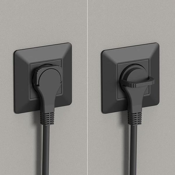 Bloc Multiprises 3 prises, interrupteur et fiche Plate - 1,5m, Noir/Blanc