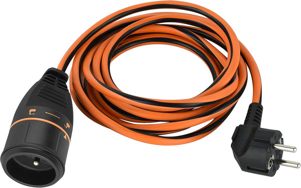 Rallonge Prolongateur 10m/20m/40m 3G1.5mm Femelle Français Electralock équipée d'un système de Verrouillage qui empêche la déconnexione fiche-Prise, Noir/Orange