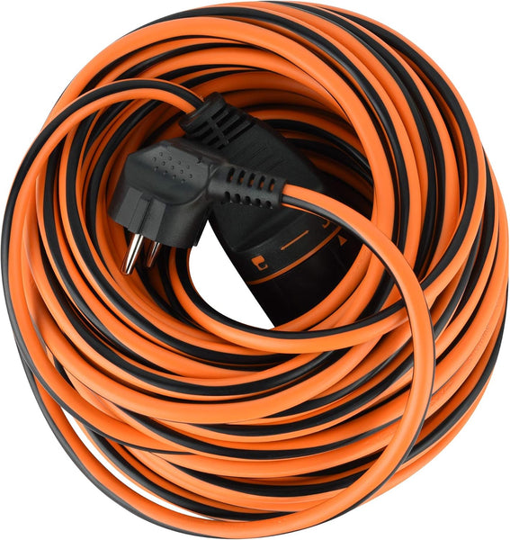 Rallonge Prolongateur 10m/20m/40m 3G1.5mm Femelle Français Electralock équipée d'un système de Verrouillage qui empêche la déconnexione fiche-Prise, Noir/Orange