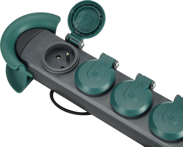 Bloc Multiprises Étanche Professionnel avec Enrouleur de câble, 4 Prises 16A, Câble en Caoutchouc 4m, H07RN-F 3G1,5 mm², IP44